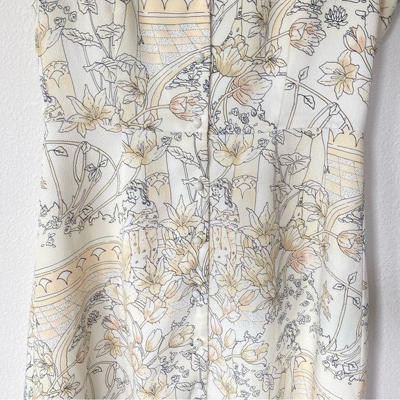 ARITZIA | Wilfred Nazaire Dress Buttoned Fit-and-Flare Mini White & Yellow Sz SM - Picture 5 of 8